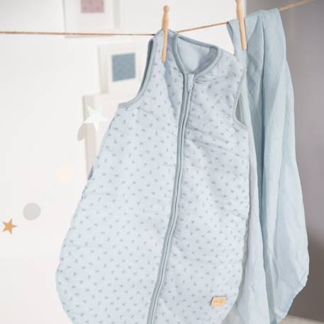 Gigoteuse sans manches en coton bio Lil Planet Bleu clair+Gris argenté+Rose pastel+Vert givré 4 - vertbaudet enfant 