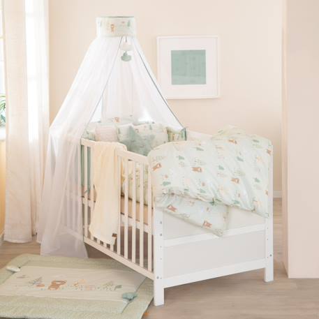 Parure housse de couette et taie d'oreiller woodland buddies Vert pastel 6 - vertbaudet enfant 