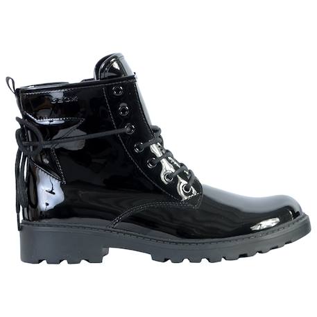 Bottines en cuir  vernis  à lacets Noir 1 - vertbaudet enfant 