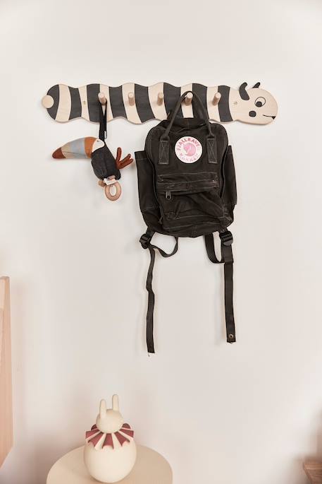 Porte-manteau en bois Noir et beige 3 - vertbaudet enfant 