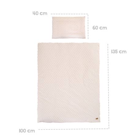 Parure housse de couette + taie d'oreiller en coton bio frosty almond Beige amande 4 - vertbaudet enfant 