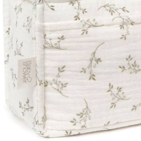 Panier de toilette olive bloom (24 cm) Ecru, vert 2 - vertbaudet enfant 