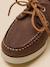 Chaussures bateau en cuir garçon Marine+Marron 12 - vertbaudet enfant 