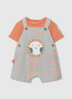 -Ensemble pour bébé coton à carreaux
