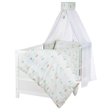 Parure lit bébé 4 pièces en coton woodland buddies Vert pastel 3 - vertbaudet enfant 