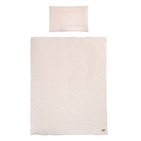 Parure housse de couette + taie d'oreiller en coton bio frosty almond Beige amande 1 - vertbaudet enfant 
