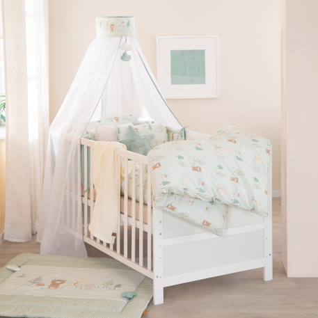 Parure lit bébé 4 pièces en coton woodland buddies Vert pastel 2 - vertbaudet enfant 