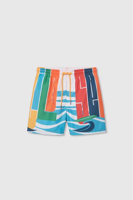 Maillot de bain enfant en tissu recyclé  avec imprimé Orange 1 - vertbaudet enfant 