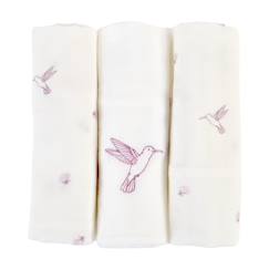 Puériculture-Lot de 3 langes gaze de coton bio