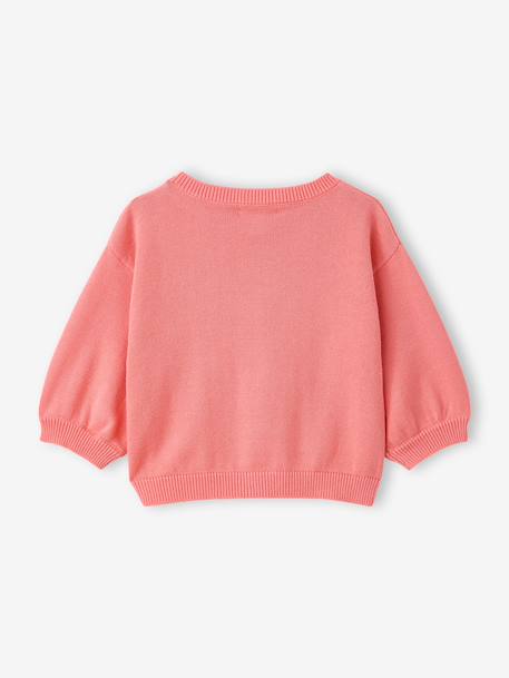 Gilet bébé en tricot broderie coeur blanc+corail 5 - vertbaudet enfant 