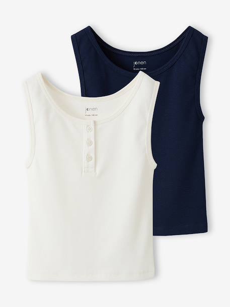 Fille-T-shirt, sous-pull-T-shirt-Lot de 2 débardeurs fille Jonen