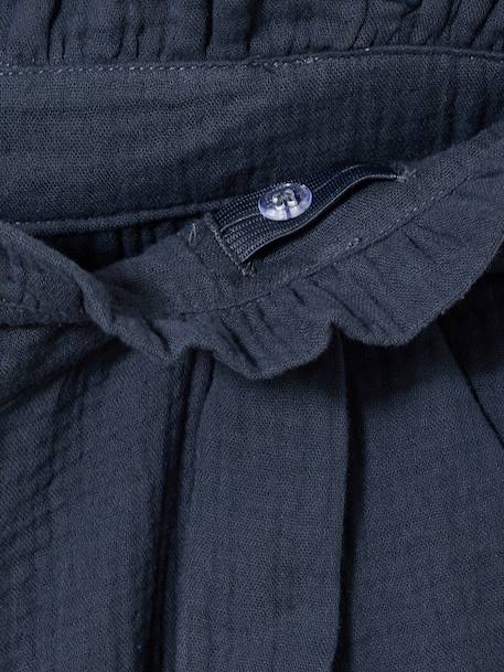 Pantalon en gaze de coton fille Jonen encre+kaki 5 - vertbaudet enfant 