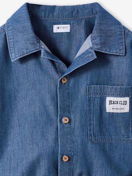 Ensemble short chemise fille denim léger bleu moyen 10 - vertbaudet enfant 