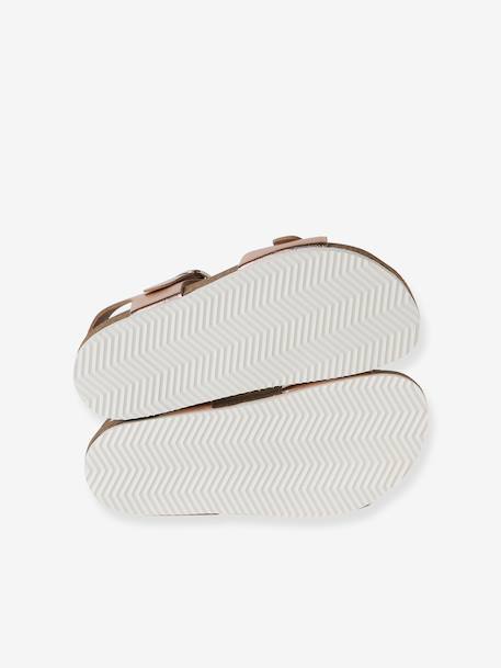Sandales enfant cuir à doubles boucles or+rose pâle 10 - vertbaudet enfant 