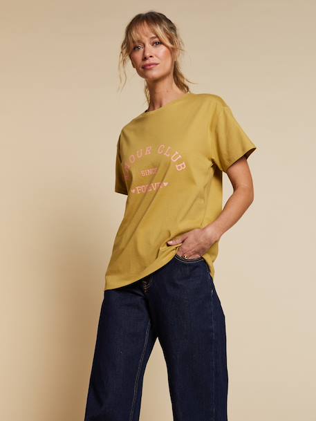T-shirt manches courtes coton bio olive 1 - vertbaudet enfant 