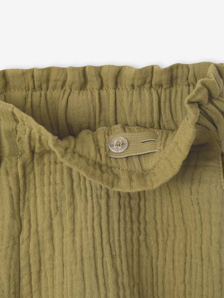 Short gaze de coton fille Capsule mère-fille olive 6 - vertbaudet enfant 