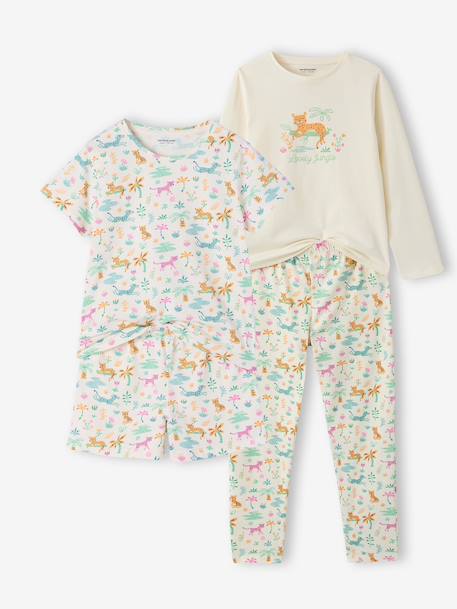 Lot de 2 pyjamas jungle fille écru 1 - vertbaudet enfant 
