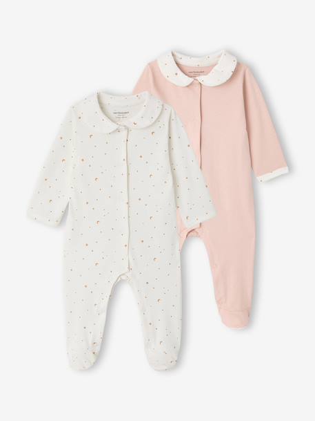 Lot 2 pyjamas bébé coton bio rose 1 - vertbaudet enfant 
