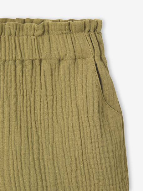Short gaze de coton fille Capsule mère-fille olive 5 - vertbaudet enfant 