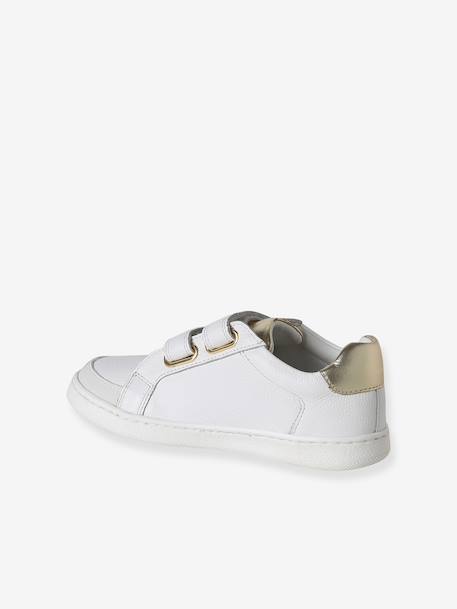 Baskets scratchées cuir enfant collection maternelle blanc+rose pâle 3 - vertbaudet enfant 