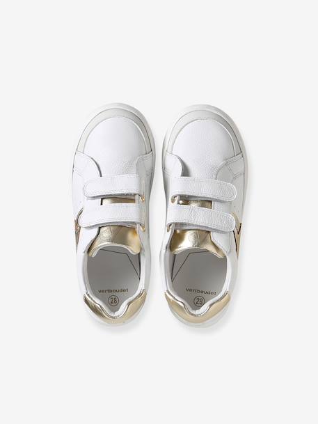 Baskets scratchées cuir enfant collection maternelle blanc+rose pâle 4 - vertbaudet enfant 
