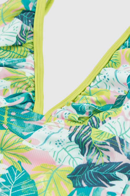 Maillot de bain fille motif feuilles Multicolore 3 - vertbaudet enfant 