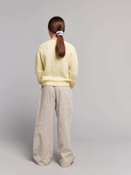 Pantalon large fille fluide rayé beige 7 - vertbaudet enfant 