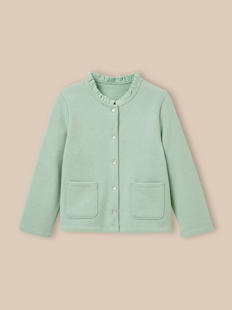 Gilet fille en molleton - coton biologique Amande 1 - vertbaudet enfant 