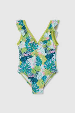 Maillot de bain fille motif feuilles  - vertbaudet enfant