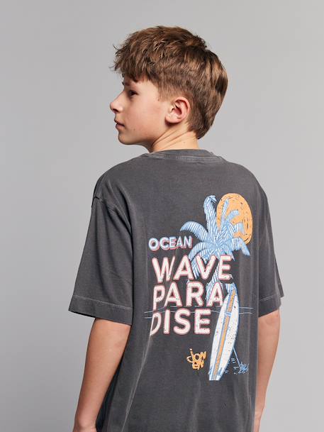 T-shirt oversize garçon coton anthracite+vieux rose 7 - vertbaudet enfant 