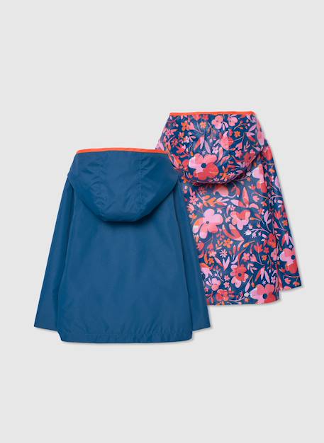 Parka fille réversible en tissu technique Bleu 4 - vertbaudet enfant 