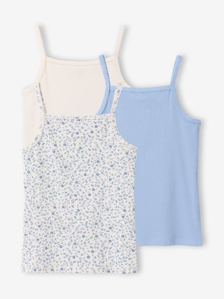Lot de 3 débardeurs côtelés fille écru 1 - vertbaudet enfant 