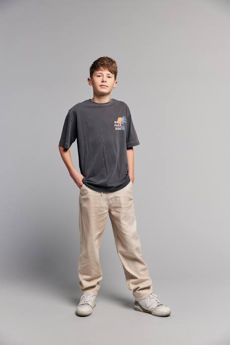 T-shirt oversize garçon coton anthracite+vieux rose 8 - vertbaudet enfant 
