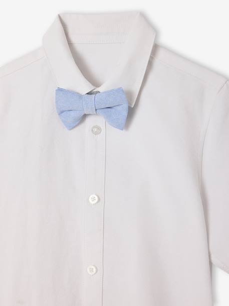 Chemise manches courtes noeud papillon blanc 4 - vertbaudet enfant 