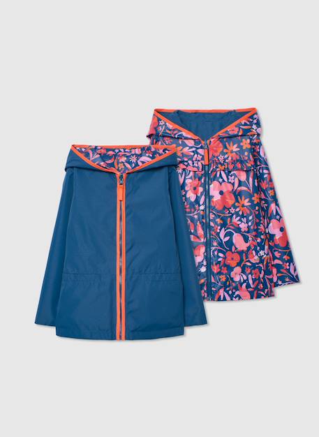Parka fille réversible en tissu technique Bleu 3 - vertbaudet enfant 