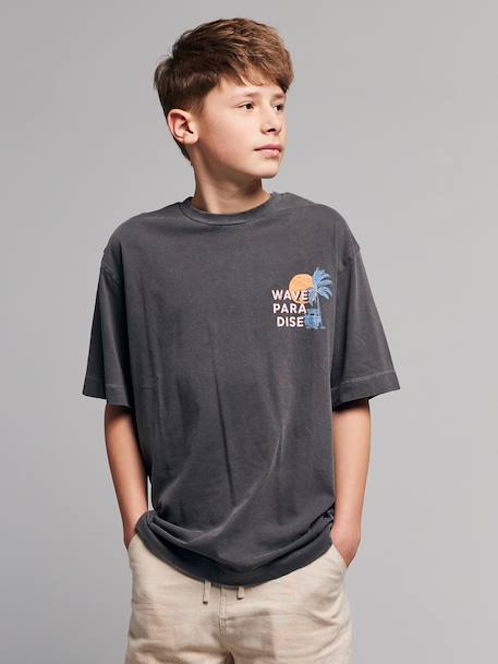 T-shirt oversize garçon coton anthracite+vieux rose 5 - vertbaudet enfant 