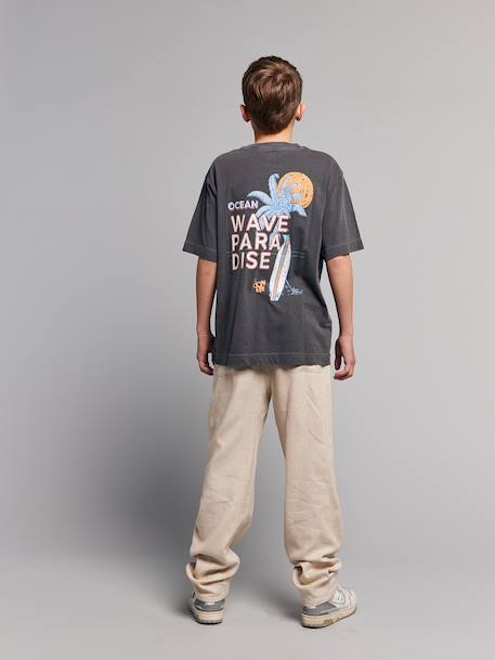 Pantalon twill coton et lin garçon taille ajustable écru 7 - vertbaudet enfant 