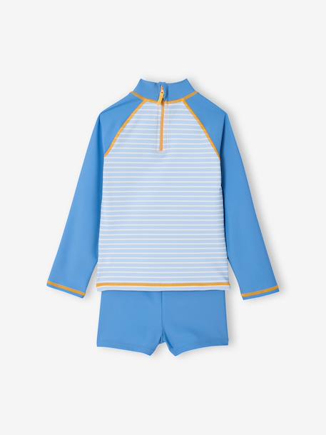 Ensemble manches longues short anti UV bleu azur 4 - vertbaudet enfant 