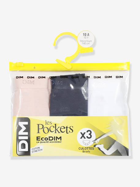Lot de 3 culottes fille Les Pockets Ecodim en coton stretch Assorties 3 - vertbaudet enfant 