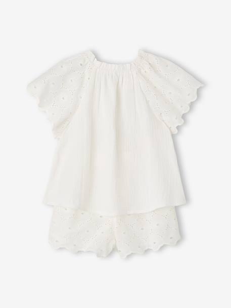 Ensemble 2 pièces short fille Ella Happy Time blanc 4 - vertbaudet enfant 