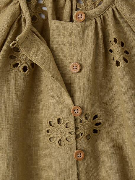 Blouse manches courtes broderie anglaise kaki 4 - vertbaudet enfant 