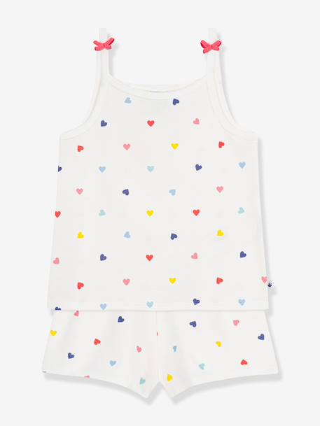 Pyjama short fille à bretelles blanc 2 - vertbaudet enfant 