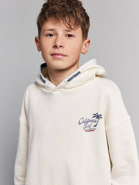 Sweat capuche garçon oversize imprimé dos écru 2 - vertbaudet enfant 