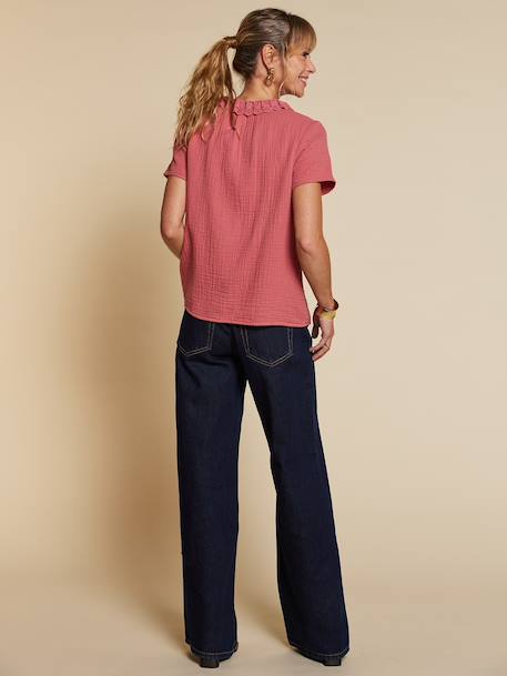 Blouse femme volant gaze Capsule mère-fille vieux rose 7 - vertbaudet enfant 