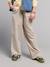 Pantalon large fille fluide rayé beige 1 - vertbaudet enfant 