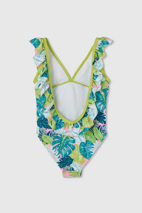 Maillot de bain fille motif feuilles Multicolore 2 - vertbaudet enfant 