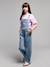Salopette fille denim bleu clair 1 - vertbaudet enfant 