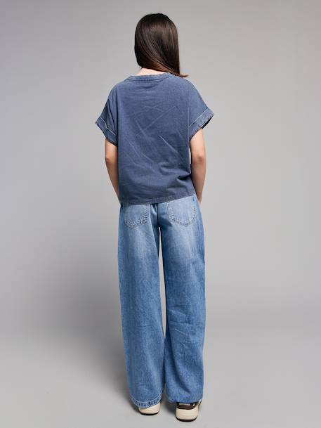 Jean large rivets étoiles bleu clair 6 - vertbaudet enfant 