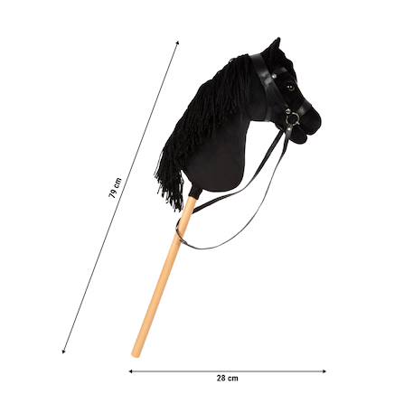 Cheval bâton d’équitation avec tête en peluche, accessoires et bâton en bois démontable Marron+Noir 10 - vertbaudet enfant 