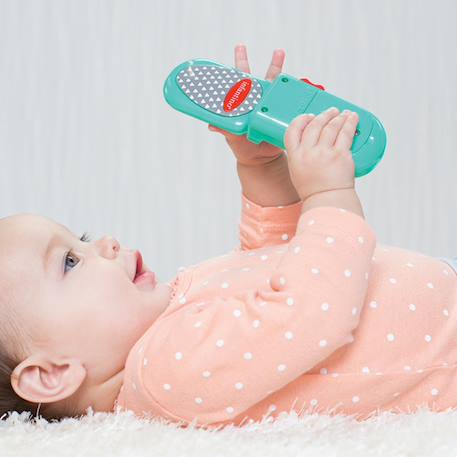Téléphone bébé électronique à clapet avec sons, lumières et miroir intégré Vert, gris 3 - vertbaudet enfant 